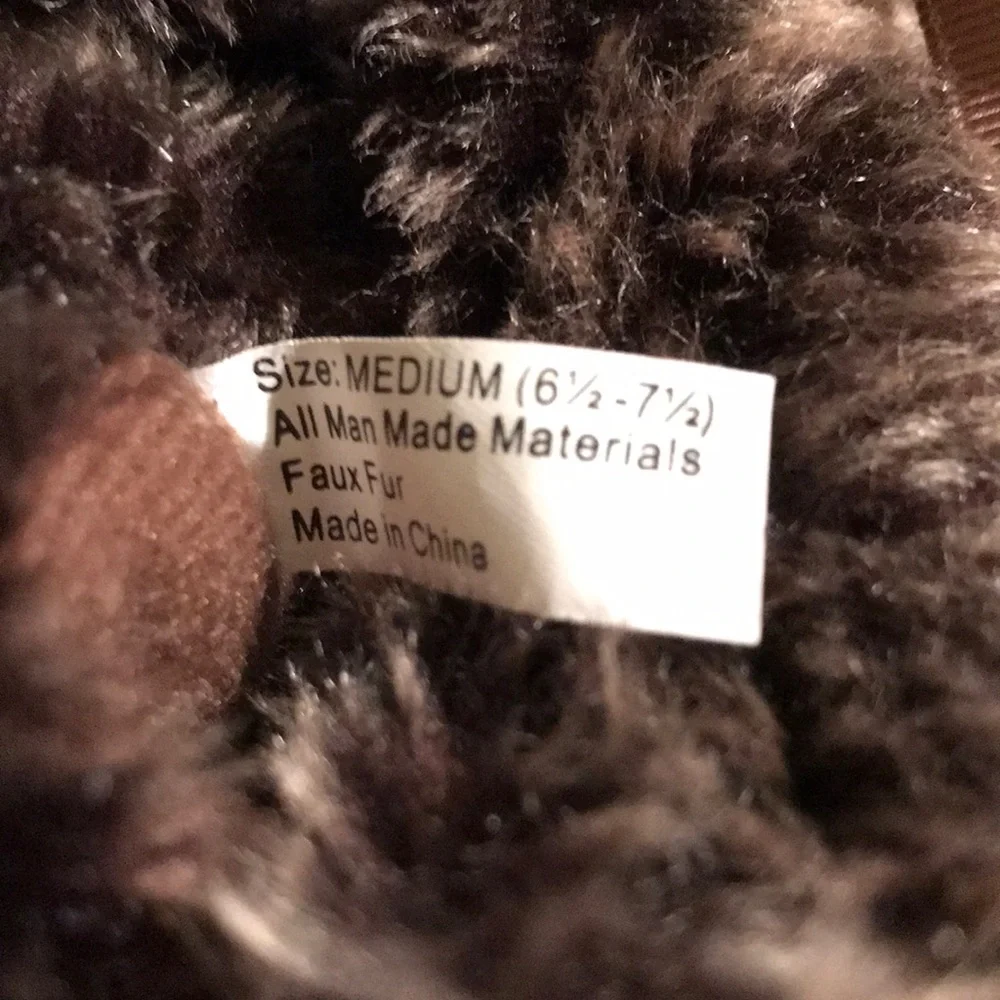 Aerosols Brown Faux Fur Ankle Boots size medium NEW